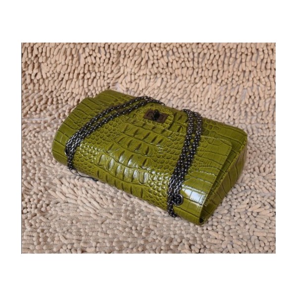 Borse Chanel Flap In Pelle Croc Veins 30756 In Una Pistola Color