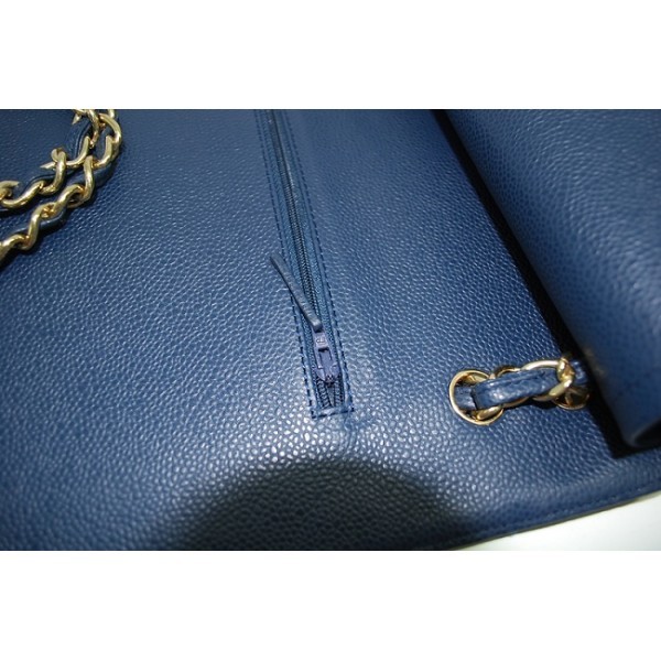 Chanel 2012 Borse In Pelle Blu Caviale Con Flap Maxi Ghw