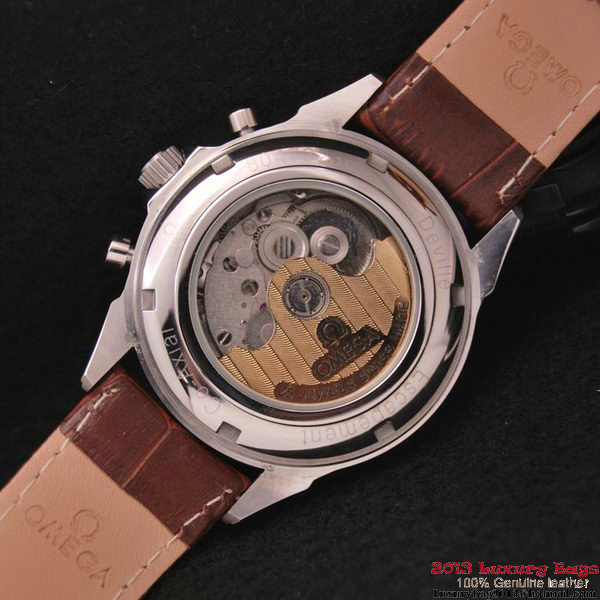 OMEGA DE VILLE CO-AXIAL CHRONOSCOPE Steel on Brown Leather Strap OM77401