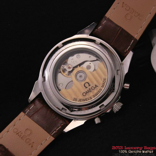 OMEGA DE VILLE CO-AXIAL CHRONOSCOPE Steel on Brown Leather Strap OM77408