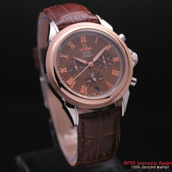 OMEGA DE VILLE CO-AXIAL Chronometer Red Gold on Brown Leather Strap OM77503