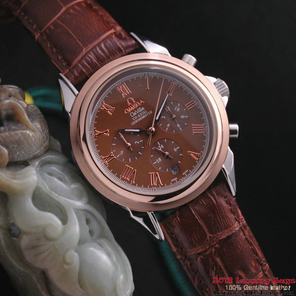 OMEGA DE VILLE CO-AXIAL Chronometer Red Gold on Brown Leather Strap OM77503