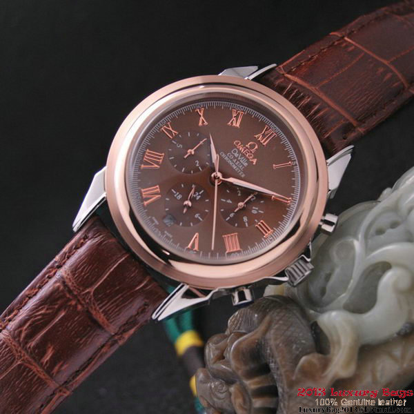 OMEGA DE VILLE CO-AXIAL Chronometer Red Gold on Brown Leather Strap OM77503