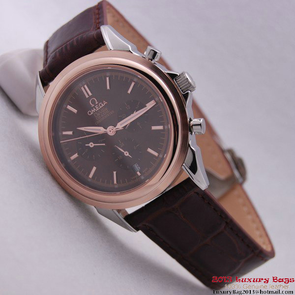 OMEGA DE VILLE CO-AXIAL Chronometer Red Gold on Brown Leather Strap OM77509