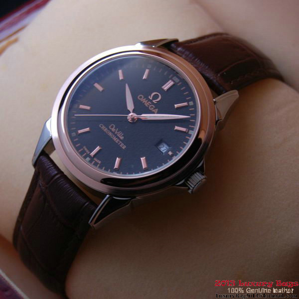 OMEGA DE VILLE Chronometer Red Gold on Brown Leather Strap OM77315