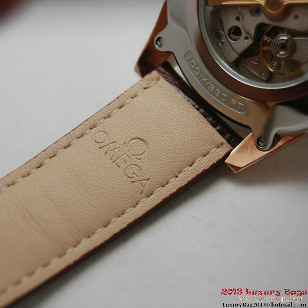 OMEGA DE VILLE Co-AXIAL CHRONOMETER Red Gold on Brown Leather Strap OM77023