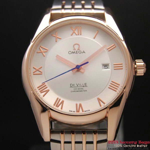 OMEGA DE VILLE Co-AXIAL CHRONOMETER Red Gold on Steel Strap OM77018