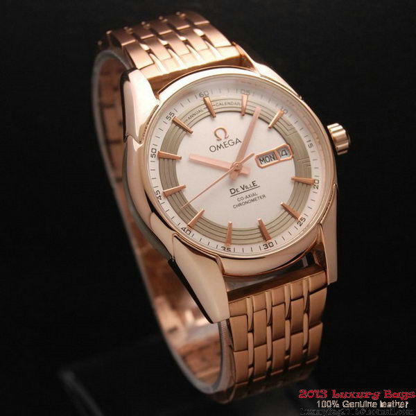 OMEGA DE VILLE HOUR VISION ANNUAL CALENDAR Red Gold on Red Gold Strap OM77128