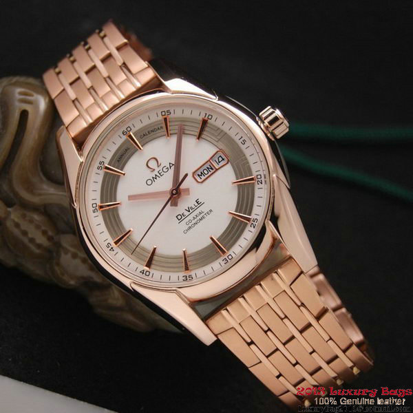 OMEGA DE VILLE HOUR VISION ANNUAL CALENDAR Red Gold on Red Gold Strap OM77128