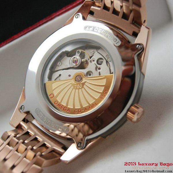 OMEGA DE VILLE HOUR VISION ANNUAL CALENDAR Red Gold on Red Gold Strap OM77129