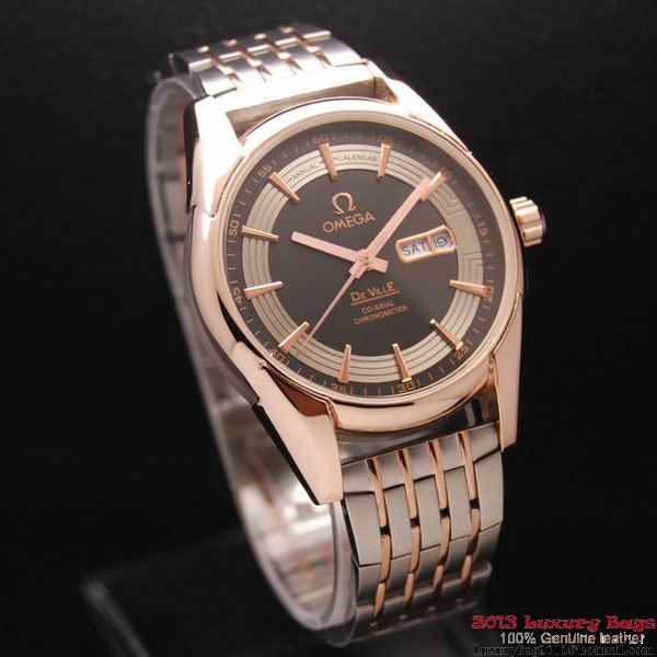 OMEGA DE VILLE HOUR VISION ANNUAL CALENDAR Red Gold on Steel Strap OM77127