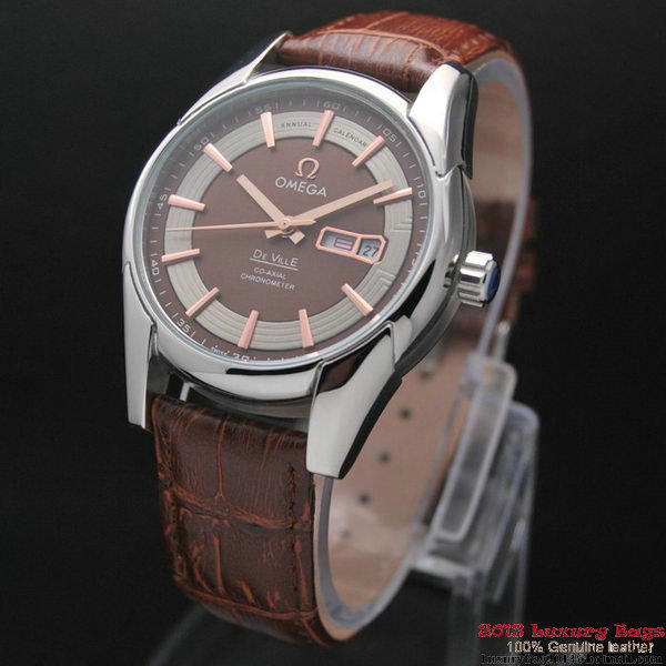 OMEGA DE VILLE HOUR VISION ANNUAL CALENDAR Steel on Brown Leather Strap OM77103