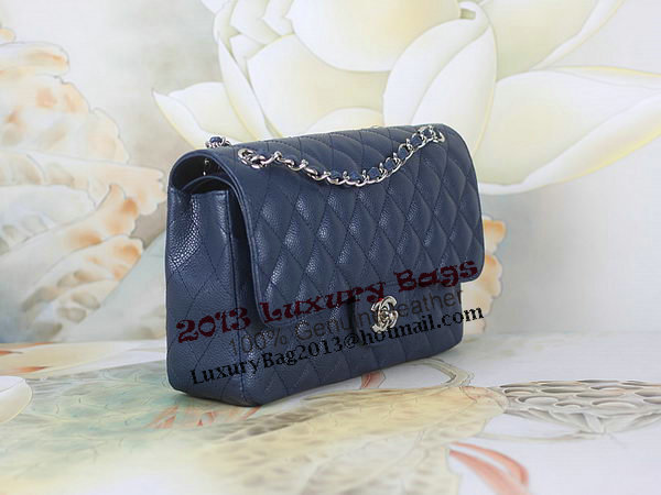 Chanel 2.55 Series Classic Flap Bag 1112 RoyalBlue Original Cannage Pattern Leather Silver