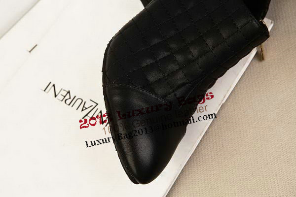 Chanel Ankle Boot Sheepskin Leather CH2602 Black