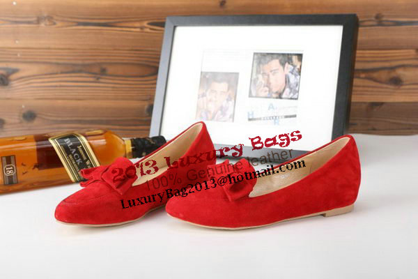 miu miu Flat in Suede Leather MM5102 Red