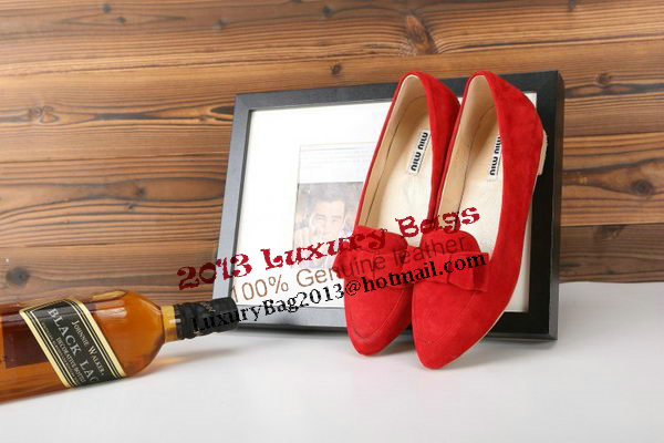 miu miu Flat in Suede Leather MM5102 Red