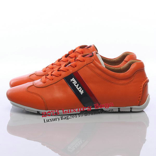 Prada Calf Leather Men Shoe PD311 Orange