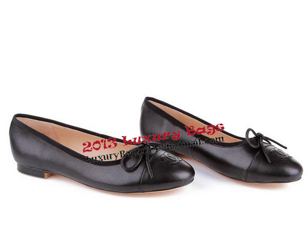 Chanel Sheepskin Leather Ballerina Flat CH0888 Black