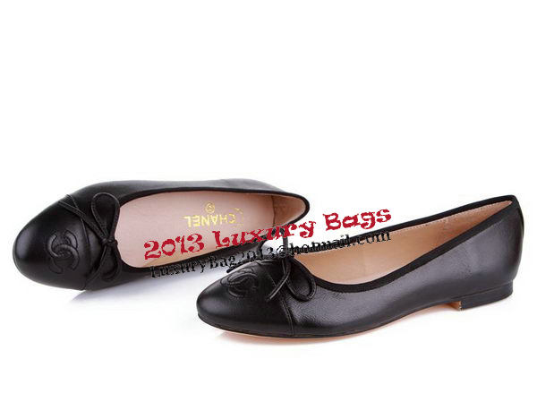 Chanel Sheepskin Leather Ballerina Flat CH0888 Black