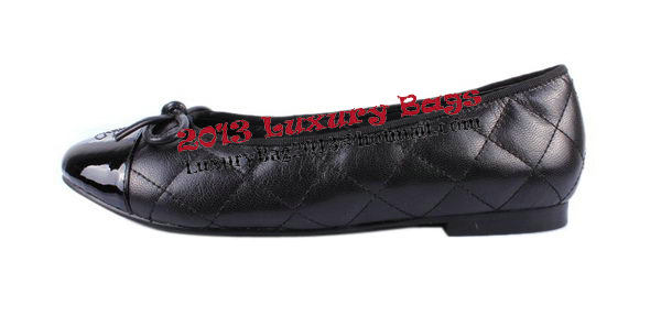 Chanel Sheepskin Leather Ballerina Flat CH0895 Black