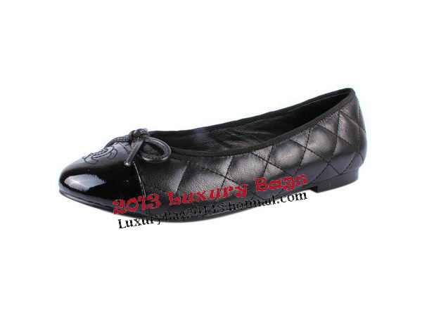 Chanel Sheepskin Leather Ballerina Flat CH0895 Black