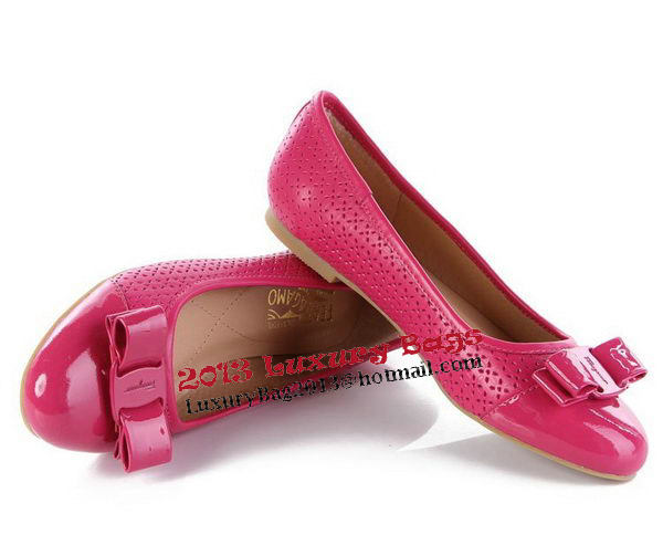 Salvatore Ferragamo Patent Leather Ballerina Flat FL0395 Rose