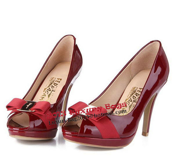 Salvatore Ferragamo Patent Leather FL0390 Burgundy