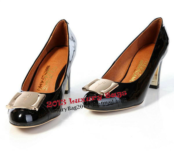 Salvatore Ferragamo Patent Leather Pump FL0437 Black