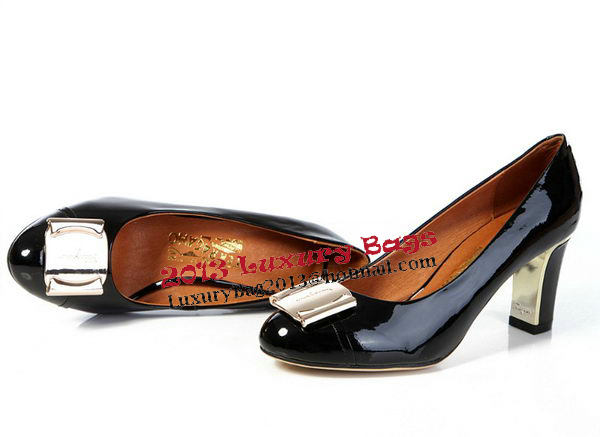 Salvatore Ferragamo Patent Leather Pump FL0437 Black