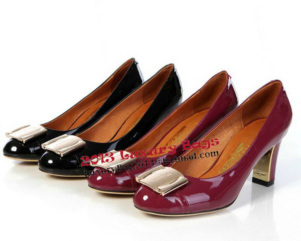 Salvatore Ferragamo Patent Leather Pump FL0437 Black