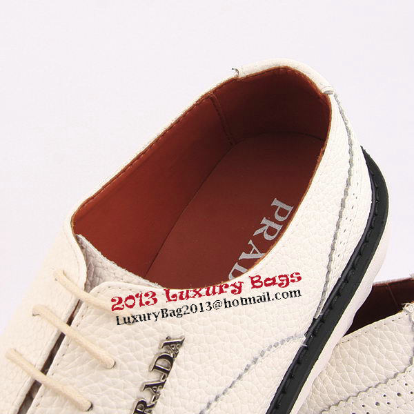 miu miu Casual Shoes Grainy Leather PD329 White