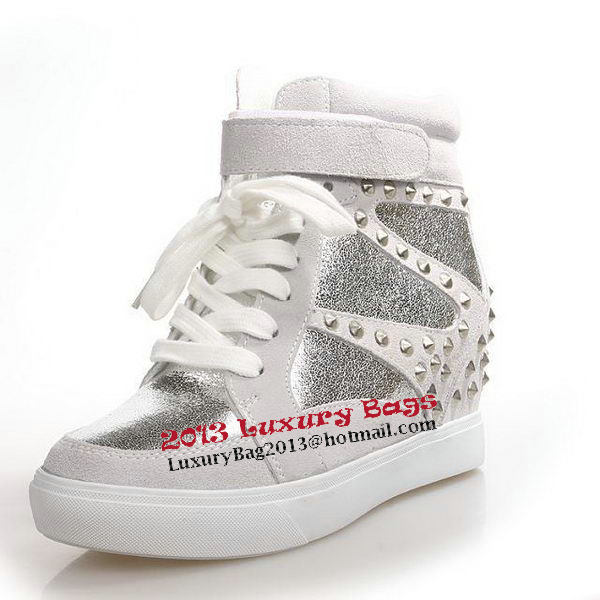 Valentino Suede Leather Sneakers VT179 Silver