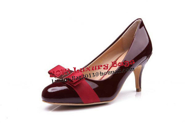 Salvatore Ferragamo Patent Leather 75mm Pump FL0466 Wine