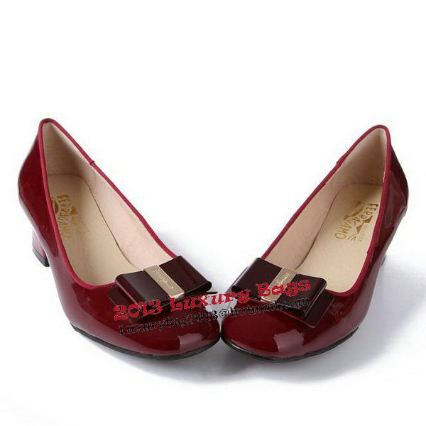 Salvatore Ferragamo Patent Leather Pump FL0473 Wine