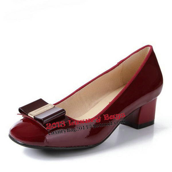 Salvatore Ferragamo Patent Leather Pump FL0473 Wine