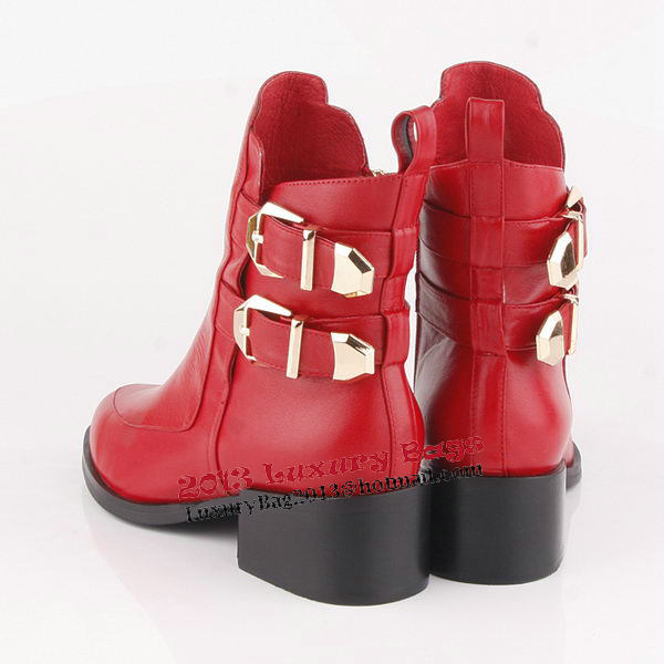 Valentino Ankle Boots Sheepskin Leather VT194 Red