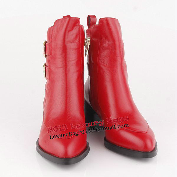 Valentino Ankle Boots Sheepskin Leather VT194 Red