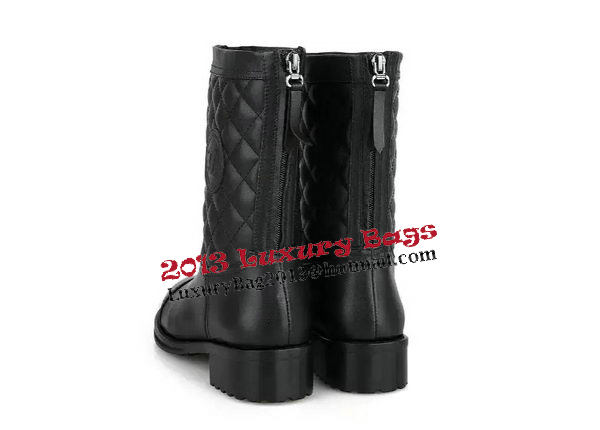 Chanel Sheepskin Leather Ankle Boot CH0982 Black