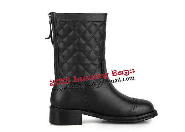 Chanel Sheepskin Leather Ankle Boot CH0982 Black