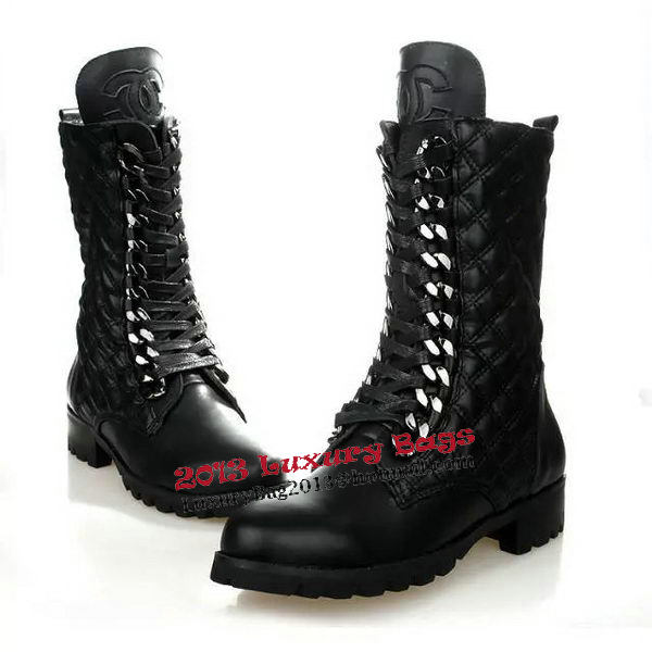 Chanel Sheepskin Leather Ankle Boot CH0983 Black