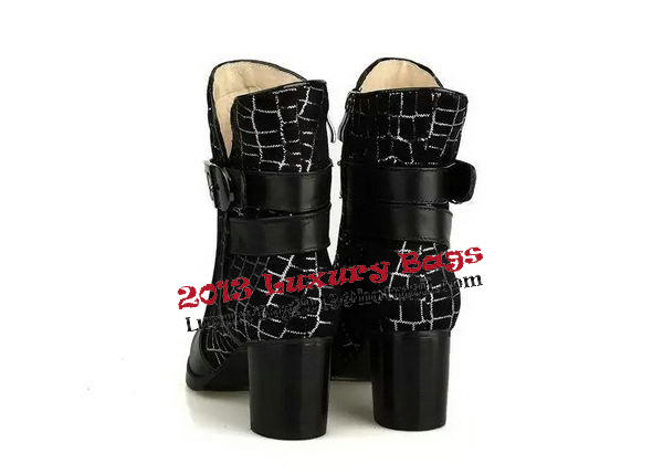 Chanel Sheepskin Leather Ankle Boot CH0985 Black