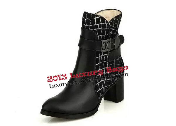 Chanel Sheepskin Leather Ankle Boot CH0985 Black