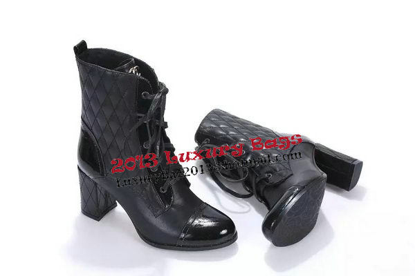 Chanel Sheepskin Leather Ankle Boot CH0986 Black