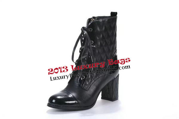 Chanel Sheepskin Leather Ankle Boot CH0986 Black