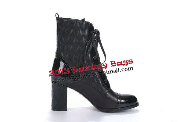 Chanel Sheepskin Leather Ankle Boot CH0986 Black