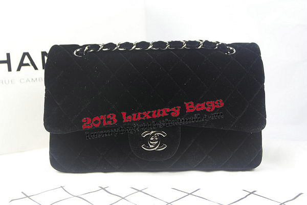 Chanel 2.55 Series Classic Flap Bag Original Nubuck Leather CF1112 Black