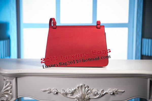 Gucci Bamboo Daily Leather Flap Shoulder Bags 370826 Red