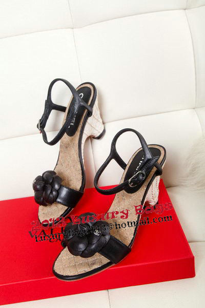 Chanel Sheepskin Leather Sandals CH1008YZM Black