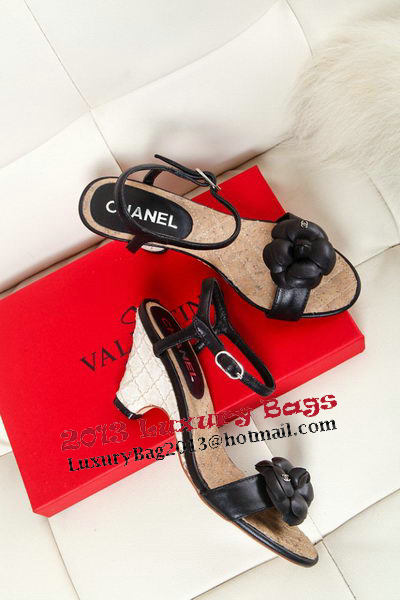 Chanel Sheepskin Leather Sandals CH1008YZM Black