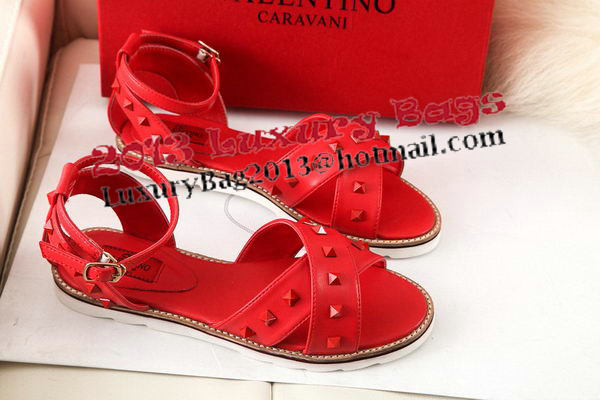 Valentino Calfskin Leather Flat VT329YZM Red